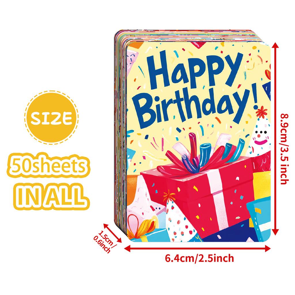 50 Cards Birthday Party Blessings Text Card Gift Decoration Hand Account Decoration
