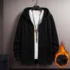 Big Size Fleece Hooded Cardigan Men's Autumn Winter Trendy Fashion Jacket Plus Size Hoodie Large Size  Men Clothing