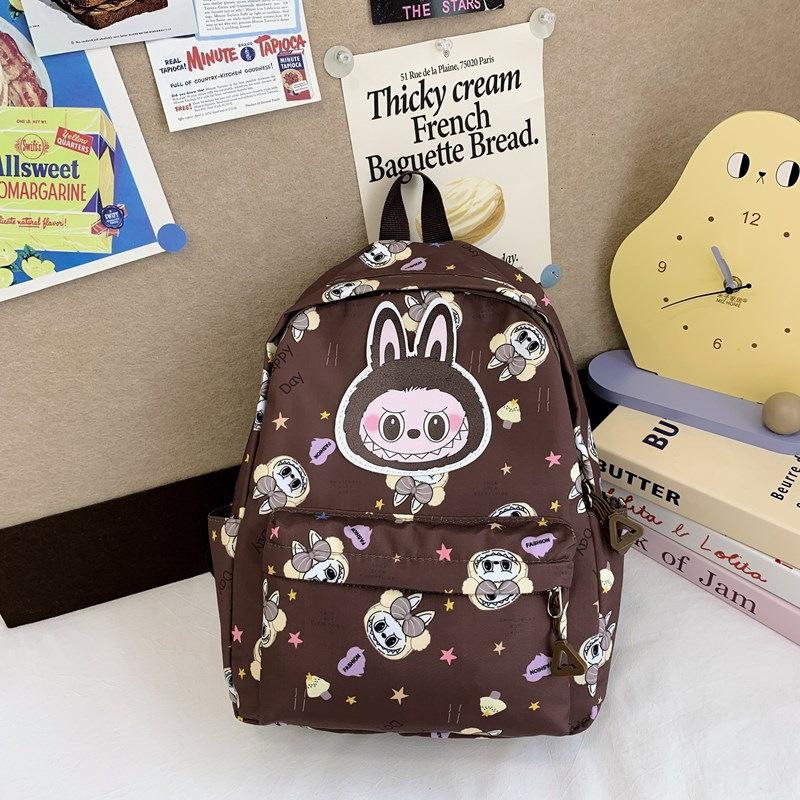 

Ранец Labubu Новый Вместительный Повседневный Универсальный Для Учеников Начальной Школы Легкий Детский Рюкзак темно-коричневого