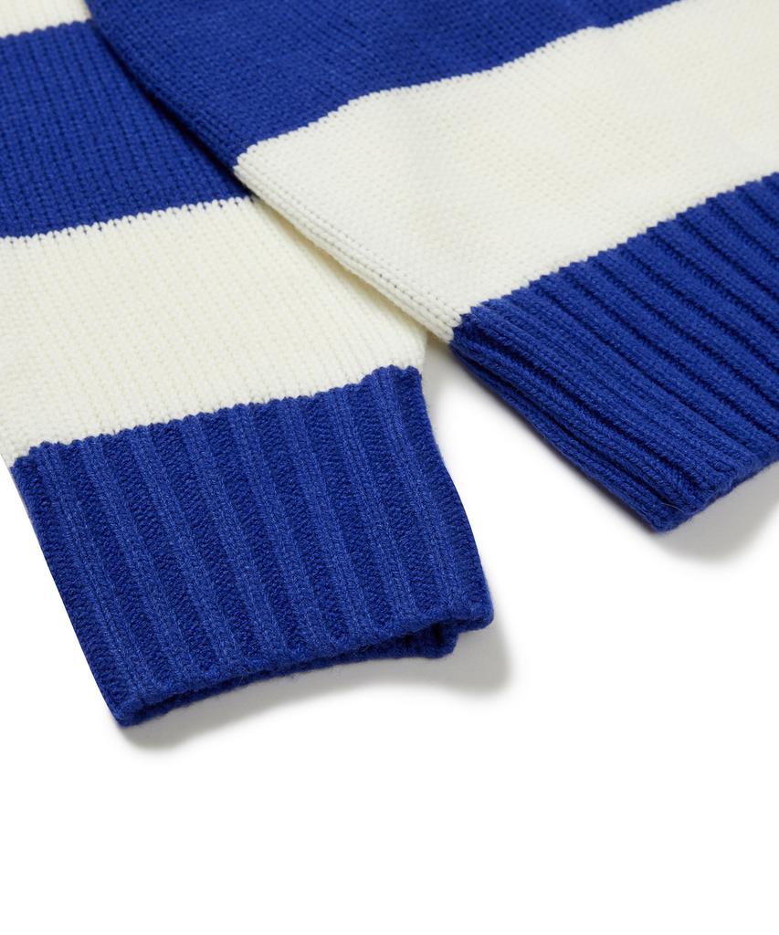 BORN CHAMPS 08 Striped Half Zip Knit B22Ft05Bl