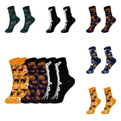 2 Pares de Meias Cano Curto Estilo Halloween Acessórios Engraçados para Fantasia Novas Meias Unissex para Homens Mulheres