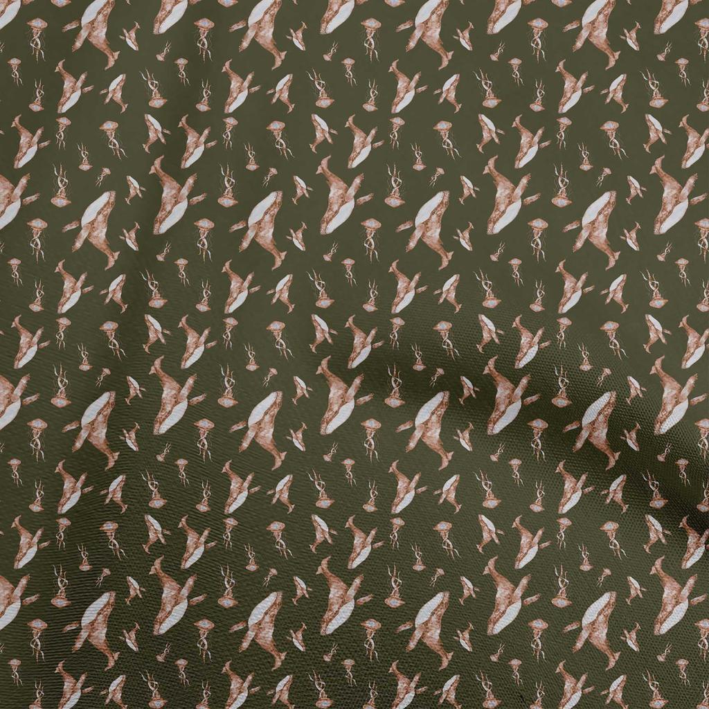 oneOone Cotton Flex Dark Rose Brown Fabric Sea Diy Clothing Quilting Fabric Print Fabric By Yard 40 Inch