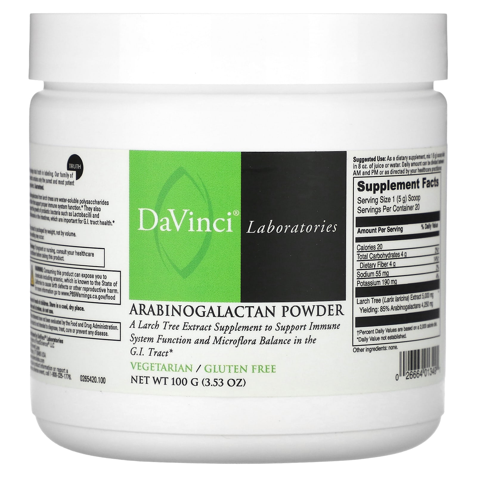 

Arabinogalactan Powder, 100G(3.53Oz)