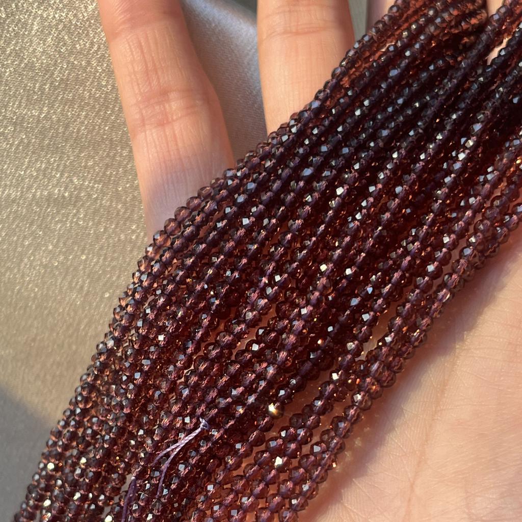 5 Stränge, Naturstein Spinellperlen, Boho Rötlich-Braune Lose Zwischenperlen, 2mm, 3mm für DIY Halskette, Armband, Fußkettchen Zubehör Unisex Basteln 38cm