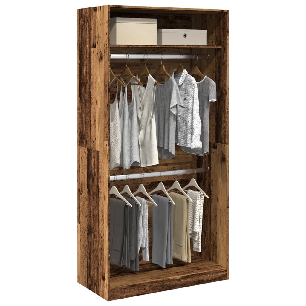Wardrobe with Vintage Wood Look 100 x 50 x 200 cm Engineered Wood