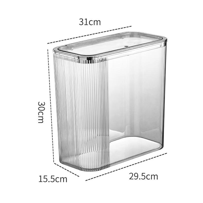 16L Transparenter großer Mülleimer für den Haushalt, wasserdichter Aufbewahrungseimer aus Kunststoff für die Haushaltsküche, kann den Mülleimer mit Bombenabdeckung drücken