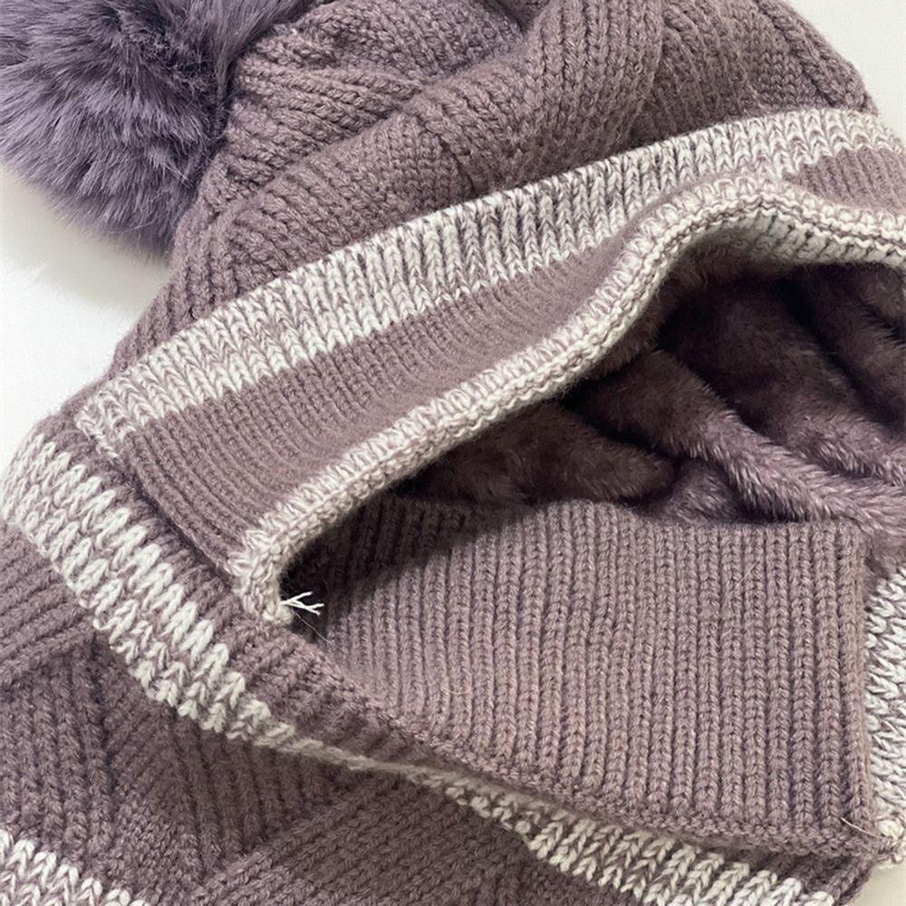 Double Layer Ear Protection Hat Plus Plush Beanie Hat Outdoor Knitted Hat Winter