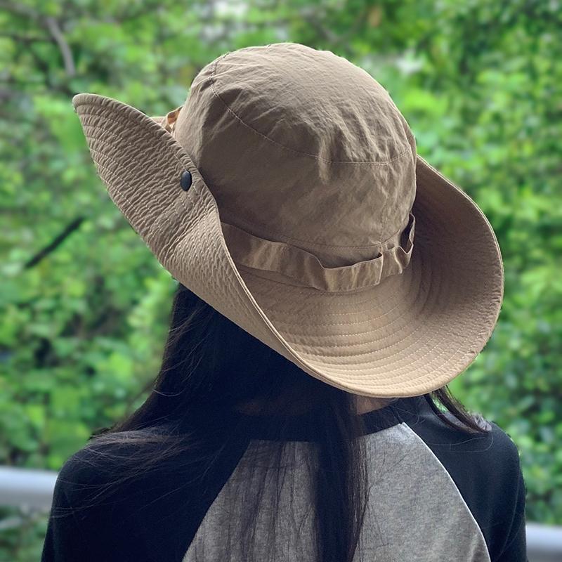 Western Cowboy Hat Women's Summer Big Eaves Sunscreen Quick Drying Mountaineering Hat Men's Outdoor Camping Shade Fisherman Hat