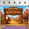 1 Piece of 2D Flat Background Fabric, Western Desert Cowboy Scenery Polyester Banner Decoration, Suitable for Living Roomzyc