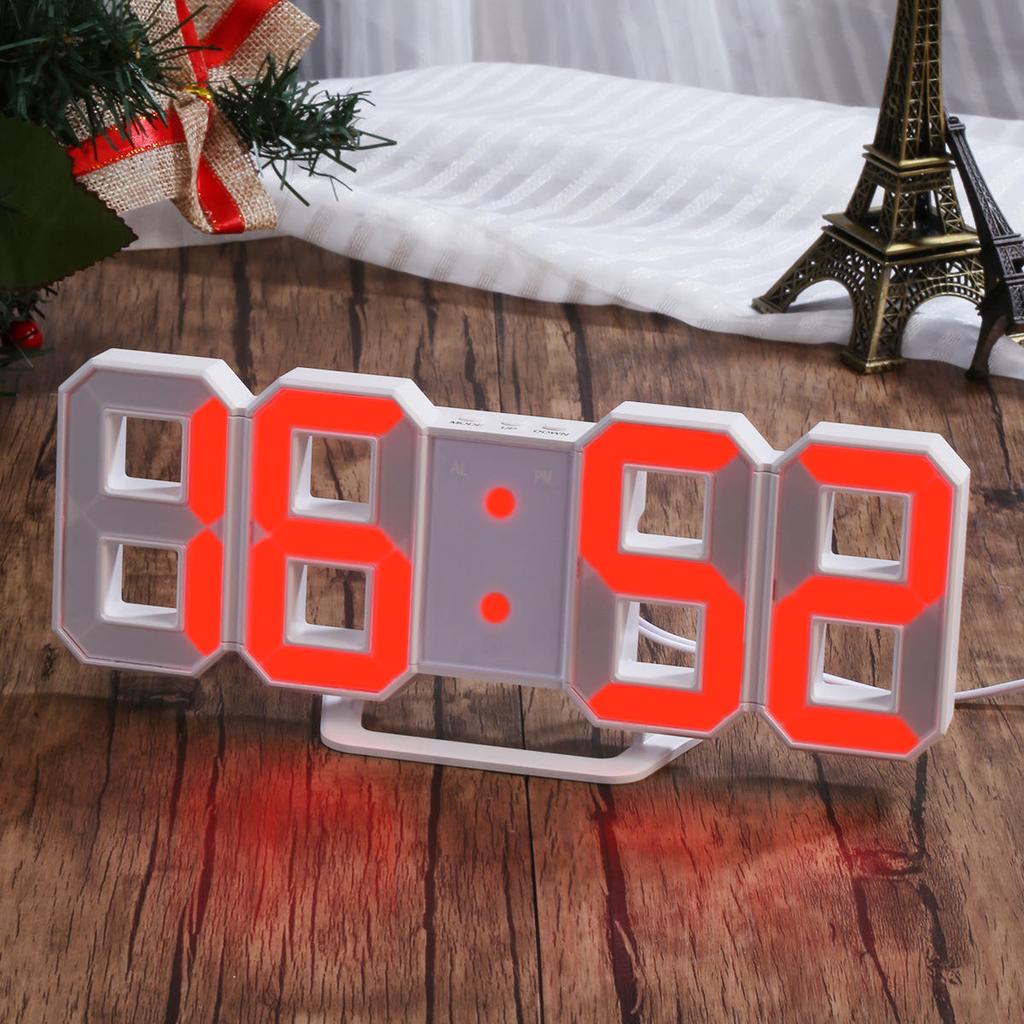 Buy TS S60 R Red LED Digital Numbers Wall Clock With 3 Levels Brightness Alarm Snooze Clock