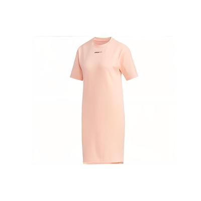 Rochie Neo T cu imprimeu pe logo, casual, respirabilă, cu guler rotund, mânecă scurtă, rochii de damă roz FH9316