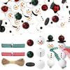 Christmas Wooden Beads for Craft Round Craft Beads Winter Snowmen Beads Crafts DIY Jewelry Making Home Party Decorations