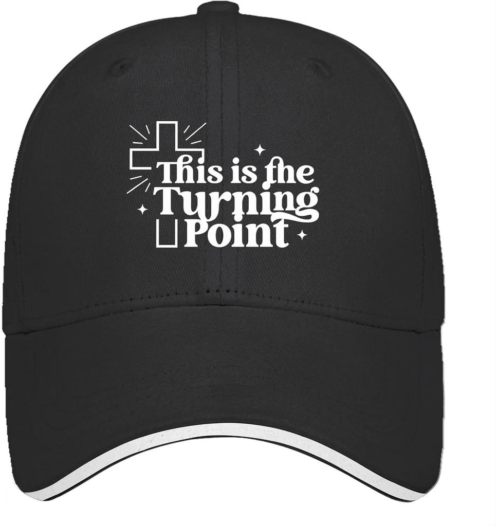 This Is The Turning Point Cross Graphic Baseball Cap Casual Polyester Adjustable Adult Headwear