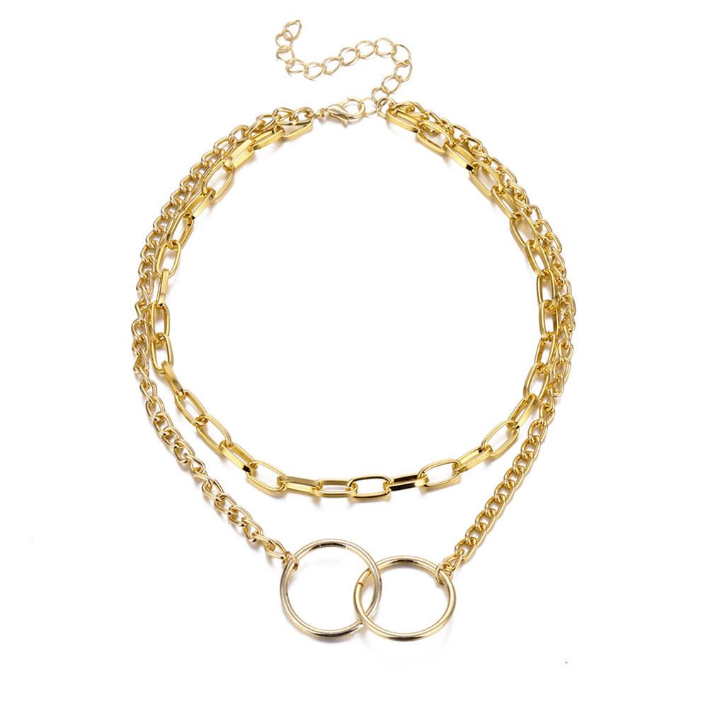 

Уникальное двухслойное колье-цепочка для женщин в геометрическом стиле из сплава