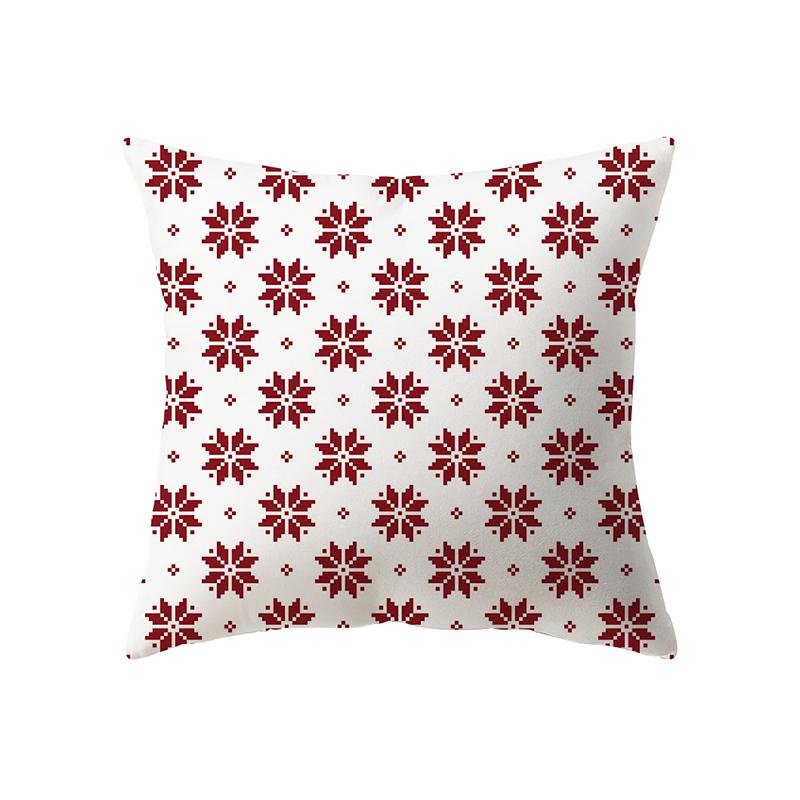 Christmas Theme Snowflake Print Pattern Cushion Cover Home Living Room Sofa Decoration Pillow Pillow Cover