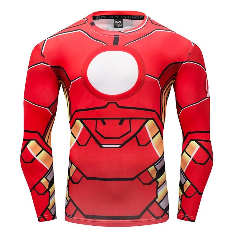 Stylish And Comfortable Men T-shirt Long Sleeve Super Hero Compression Sport 3d Fitness Cycling Shirt