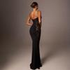 2026 Spring Elegant Lace Low-cut Sexy See-through Spaghetti Strap Dress for Women