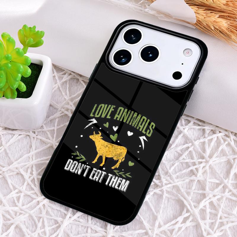 

VEGAN FOOD QUOTES ANIMAL LOVE VEGGIE Shockproof Phone Case for iPhone 17 Air 16e 15 11 12 14 13 Pro Max Cover Coque iPhone 15