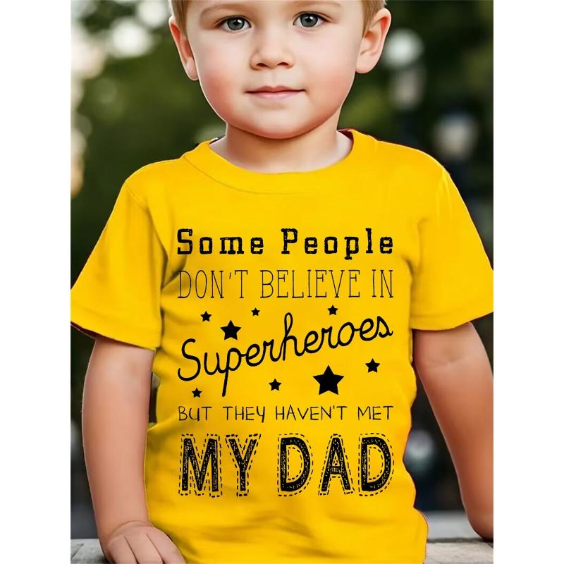 European Size Boy S Round Neck Short Sleeved T Shirt with English Print