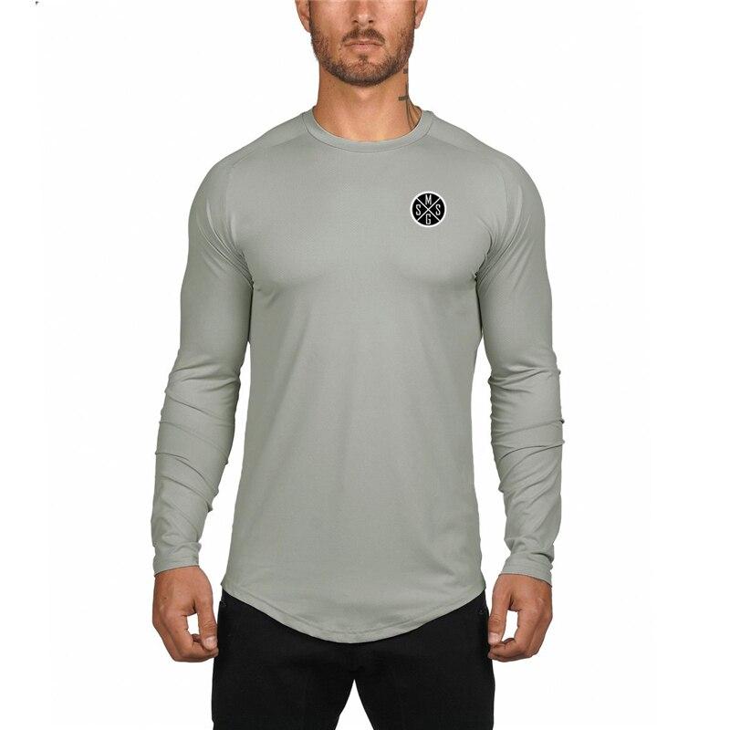Muscleguys Skin-friendly Men's Training Summer Thin Sports Long-sleeved Running Quick-drying Tops Bodybuilding Spring and Autumn T-shirt