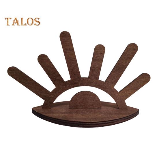 

Подставка для колец, деревянный органайзер для хранения ювелирных изделий с 6 держателями колец, подставка для хранения колец в форме глаза, настольное украшение, подарок для нее коричневый