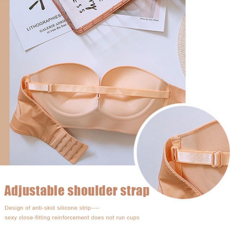 Dame Polstret BH Samle Stroppeløs BH Dame Super Push Up BH Sexy Undertøy Usynlig BH Med Justerbar Skulder Frontlukking BH