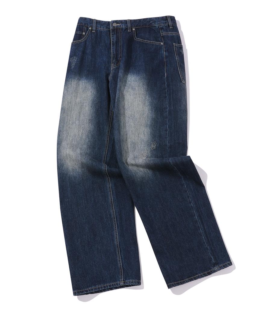 BEENTRILL Sunday 5-Pocket Vintage Washed Denim Pants (Indigo)