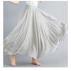 Long A-line Skirt In Cotton and Linen with Elastic Waist In Pure Color for Summer and Autumn