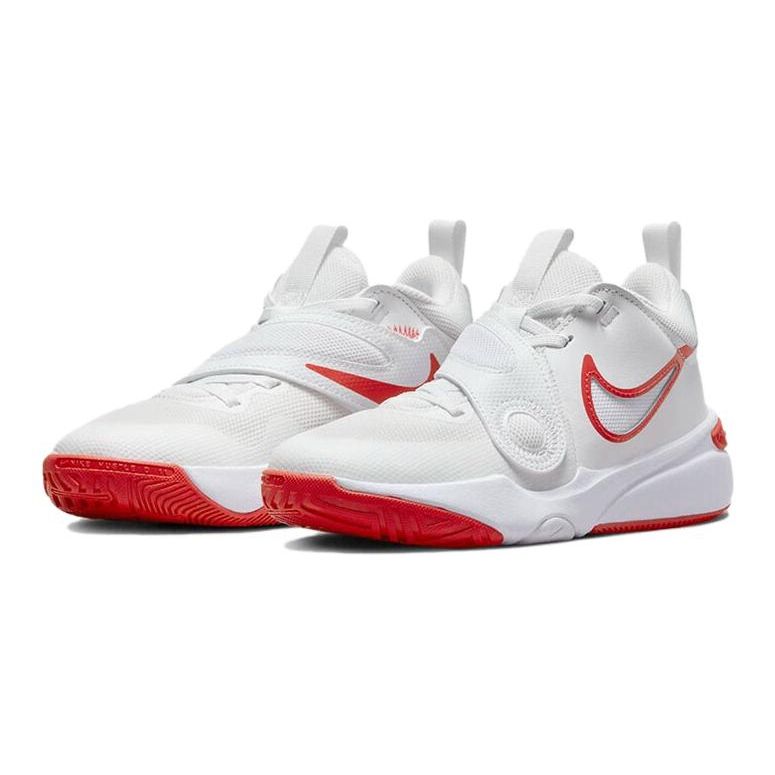 Nike Team Hustle D 11 Summit White Track Red Kids Basketball Shoes DV8996-102