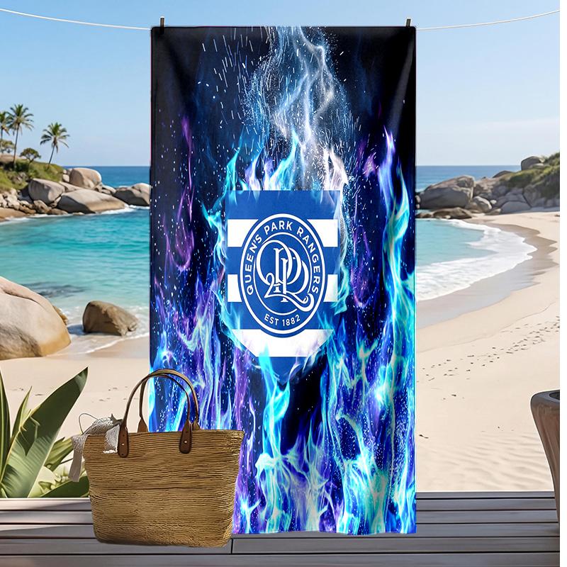 Queens Park Rangers Fußball Druck Strandtuch, Großes Weiches Schnelltrocknendes Handtuch für Strand Camping Schwimmen