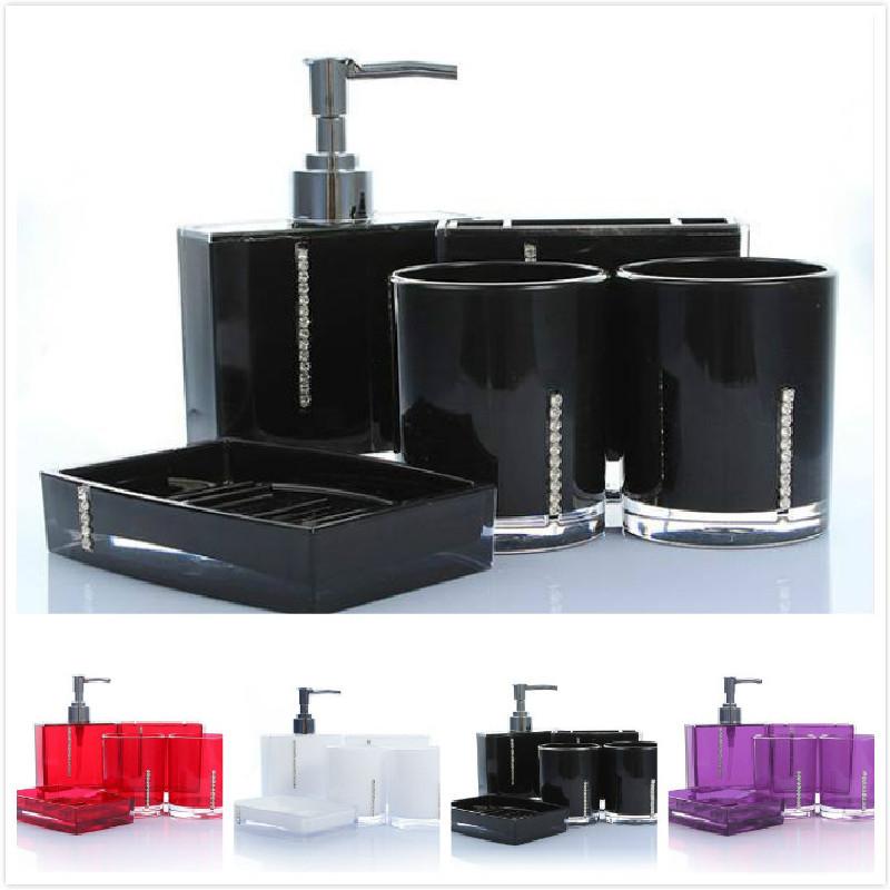 5 Accessories Pcs Bathroom Multicolors Acrylic Diamondmounted Shining Sets