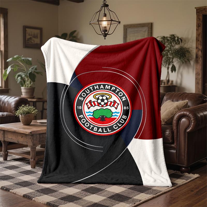 Southampton Football Print Flannel Blanket Soft Warm Sofa Bed Throw Blanket For Home Office Bedroom