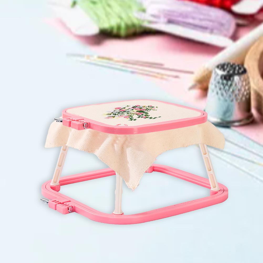 Cross Stitch Rack Multifunctional Double Layer Embroidery Frame Removable 2 Tier Square Embroidery Hoop for DIY Sewing Craft