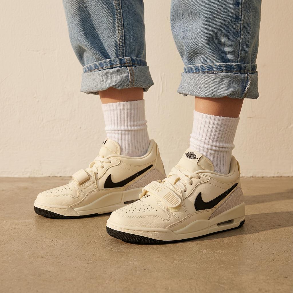 Jordan Legacy 312 Low Coconut Milk Black Comfortable Round Toe Low Top Retro Basketball Shoes Women Sneaker White HV1807101