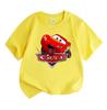 Kids Boys Girls 100% Cotton Crew Neck Short Sleeve T-Shirt, Funny Cute Red Racing Car Cartoon Print Casual Breathable Summer Tee Children Daily Wear