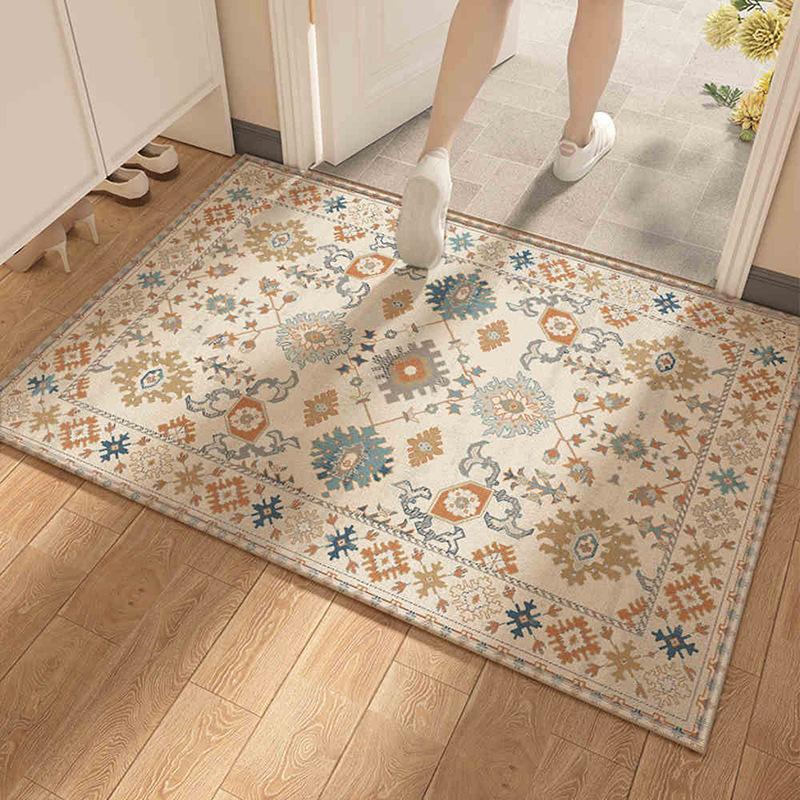 American Light Luxury Home Floor Mat Household Water-Absorbing Non-Slip Crystal Velvet Floor Mat Entrance Door Dirt-Resistant And Easy To Take Care Of