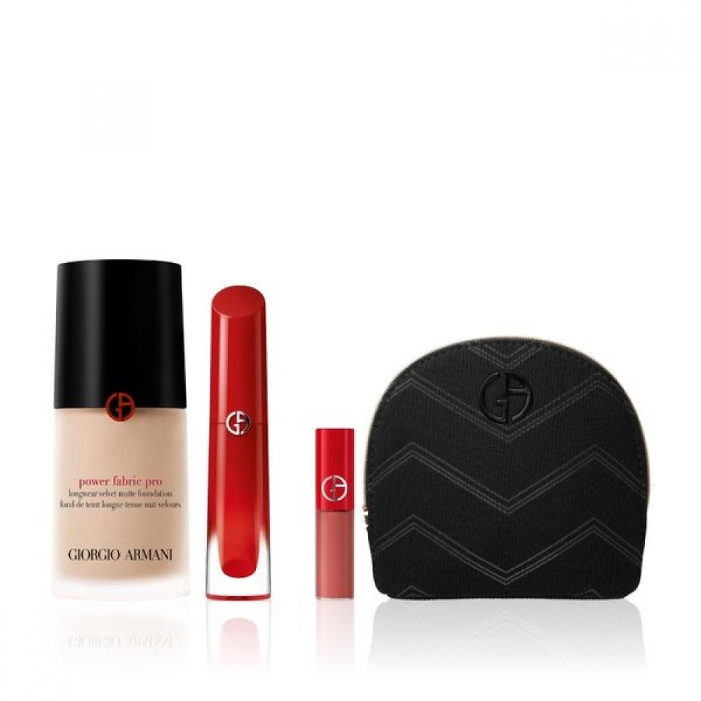Armani Beauty Best Power Fabric Pro Foundation   Lip Maestro Magnet Set No. 1.5/No. 161 Magnet Beige [BEST]