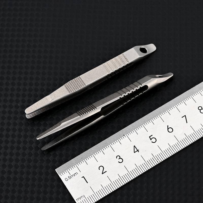 1Pc Mini Tweezers Small Tc4 Titanium Alloy Clip Portable Tweezers Nipper Edc Outdoor Tool Outdoor Pocket Maintenance Tool