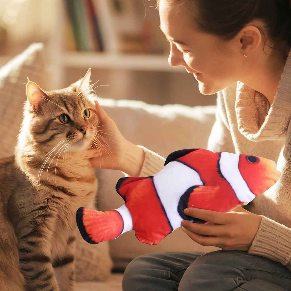 Simulierter Fisch, Kauspielzeugpuppe, Katzenminze Beißspielzeug,
