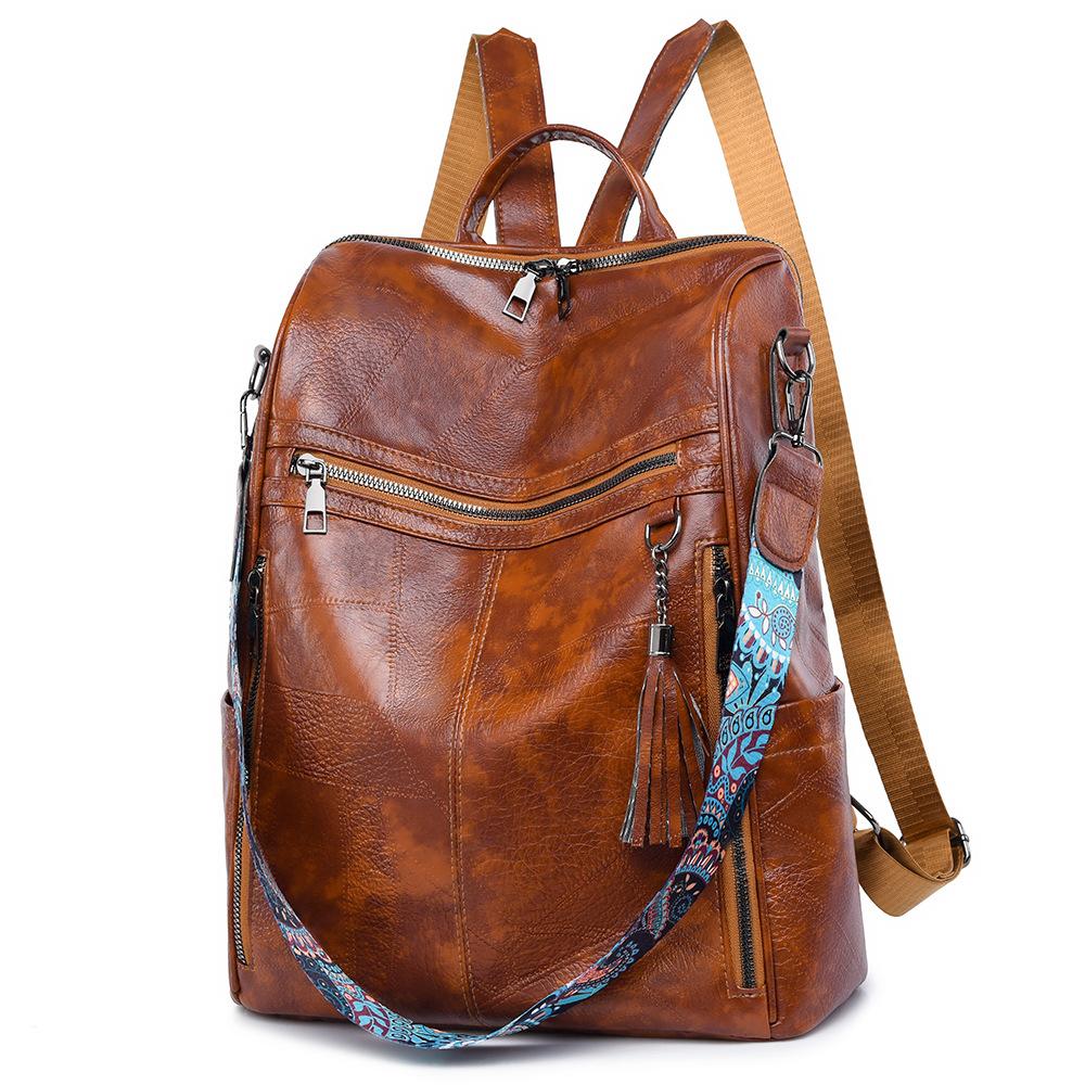 Backpack for Women Large Capacity Backpack Retro Fashion Multifunctional Contrasting Color Travel Commuter Backpack