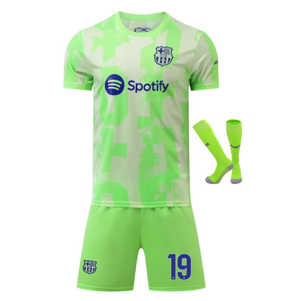 Barcelona Yamal Fußballtrikot Kinder Sportbekleidung Grünes Jugend-Fußballtrikot