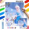 Digital Oil Painting Art Kit Frozen Snow Queen Handmade Coloring Painting Home Decor