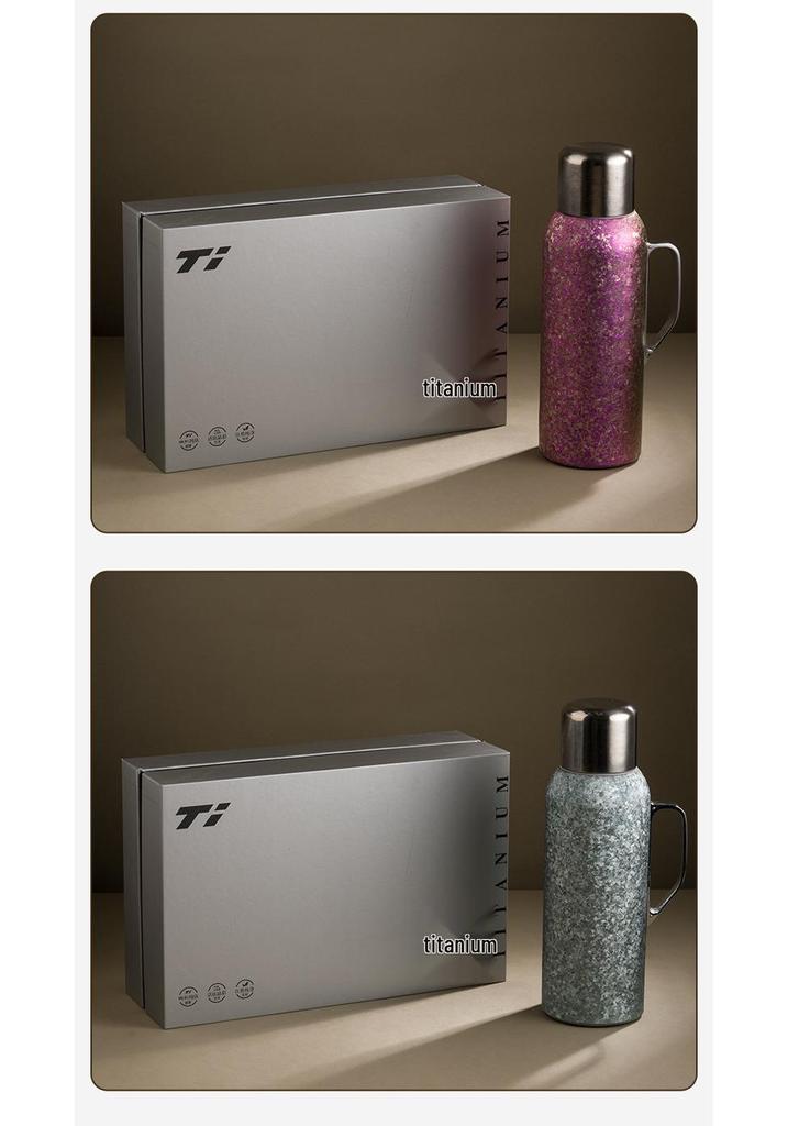 Large Capacity Pure Titanium Thermos Mug with Magnetic Suction Lid and Temperature Display