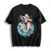 Warm Parent-child Water Play Printed Adult T-shirt Pure Cotton T-shirt