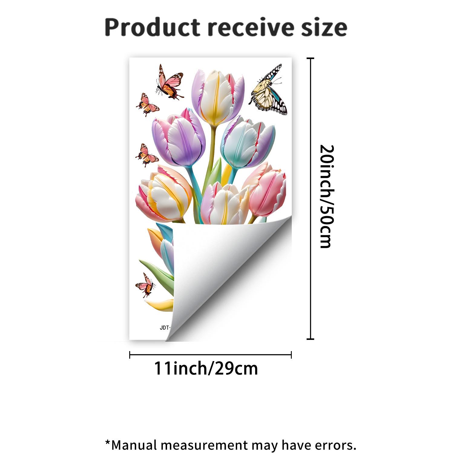 

Набор красочных наклеек на стену «Тюльпаны и бабочки» Современный минималистичный декор для дома, гостиной, кабинета. Водонепроницаемые, самоклеящиеся, съемные. 29x50cm разноцветный