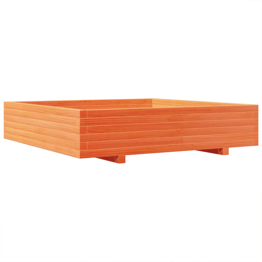 Plant Pot Wax Brown 110 X 110 X 26.5 Cm Solid Pine Wood
