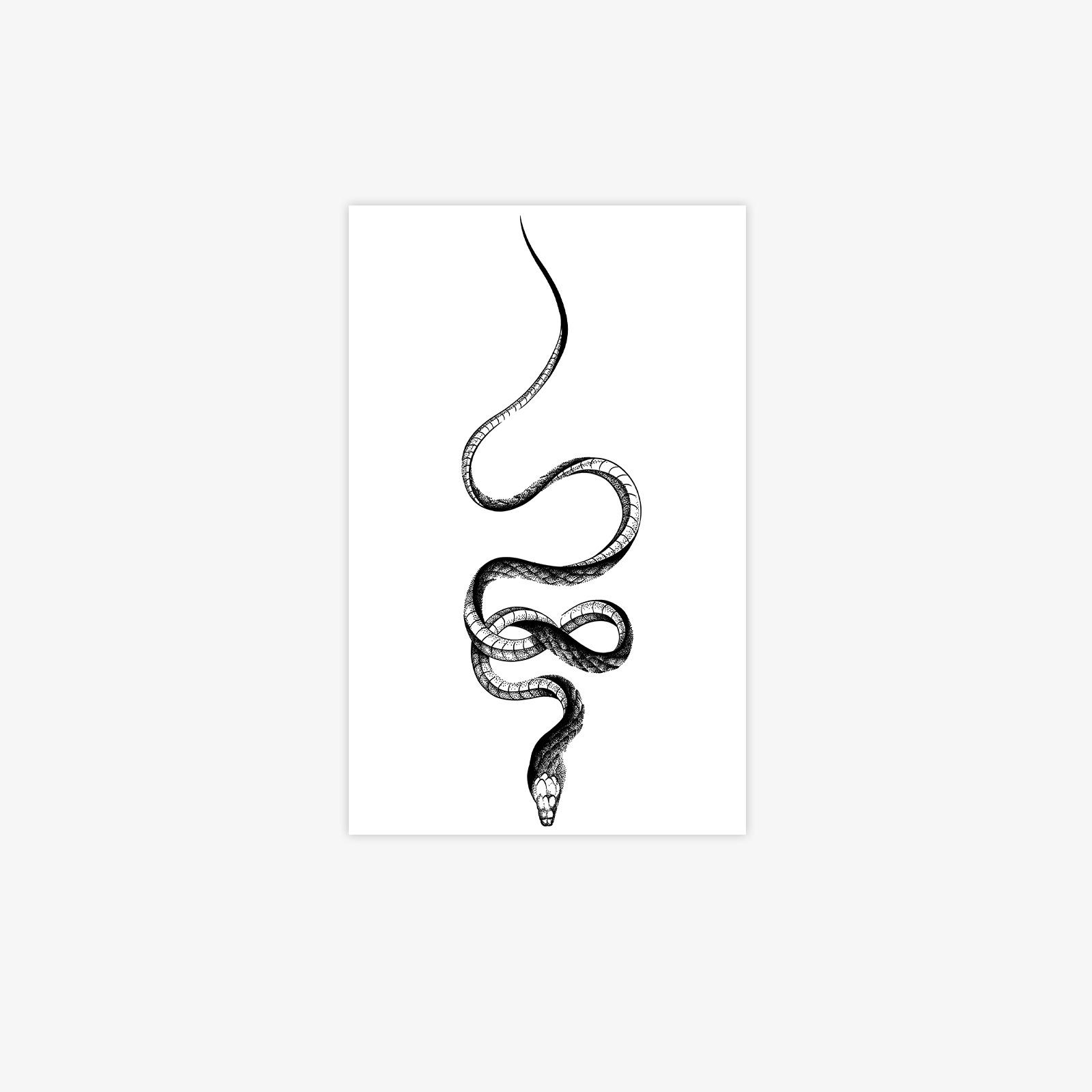 

Simple Domineering Dark Snake Arm Hottie Tattoo Sticker Lasting Waterproof 12*19
