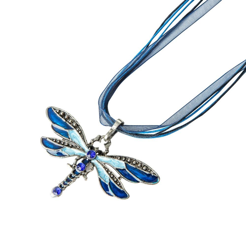 SUMENG New Fashion 2026 Crystal Dragonfly Ribbon Pendant Necklace for Women Girls Jewelry Holiday Gifts