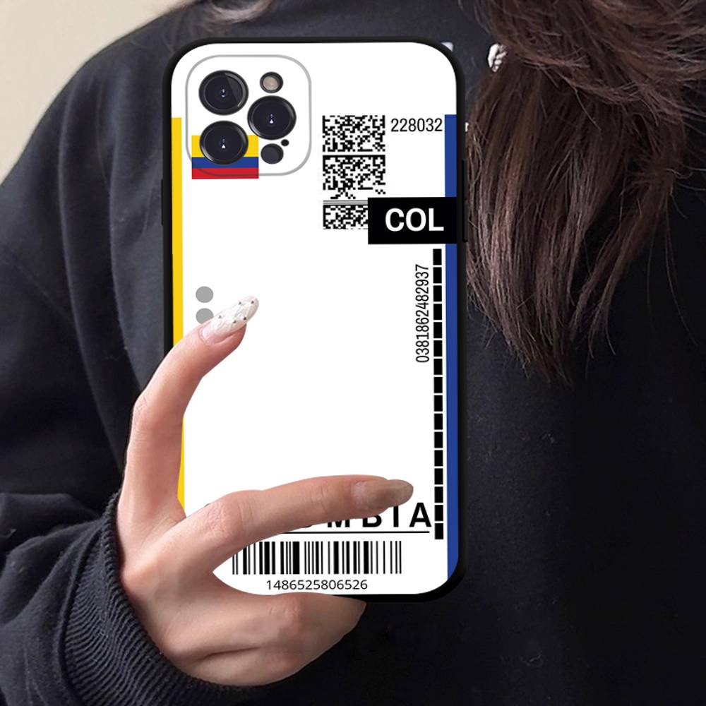 Funny World City Tourist Ticket Label Black Phone Case For Iphone 17 Air 16 15 14 13 12 11 Pro Max Plus Back Cover TPU Soft Case