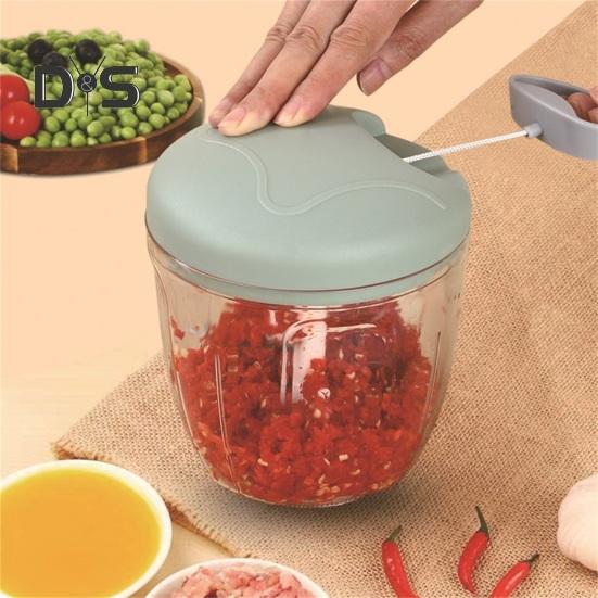 500/900ml Mini Garlic Chopper Clear Useful Spices Meat Garlic Chopper